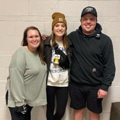 Kallie Otto, Allison Coordes and Clayton Lepley pose for a photo together.